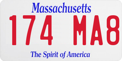 MA license plate 174MA8