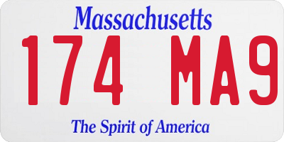 MA license plate 174MA9