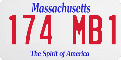 MA license plate 174MB1