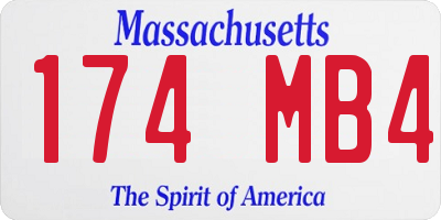 MA license plate 174MB4