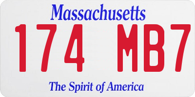 MA license plate 174MB7