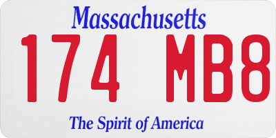MA license plate 174MB8