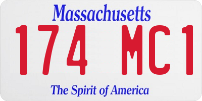 MA license plate 174MC1