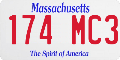 MA license plate 174MC3
