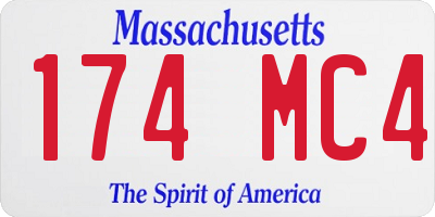 MA license plate 174MC4