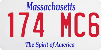 MA license plate 174MC6