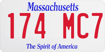 MA license plate 174MC7