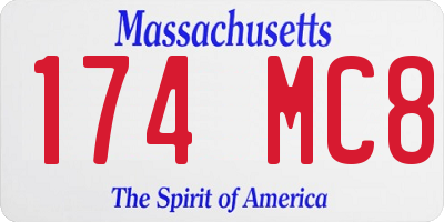 MA license plate 174MC8
