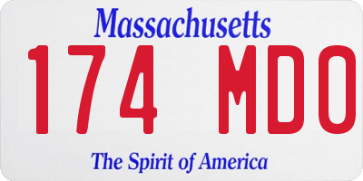 MA license plate 174MD0