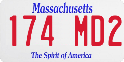 MA license plate 174MD2