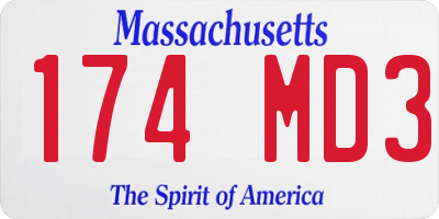 MA license plate 174MD3