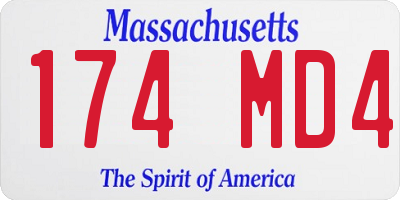 MA license plate 174MD4