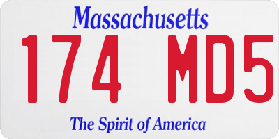 MA license plate 174MD5