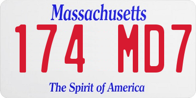 MA license plate 174MD7
