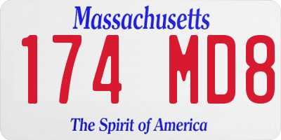 MA license plate 174MD8