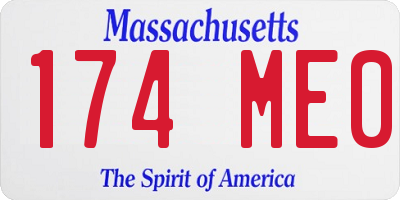 MA license plate 174ME0