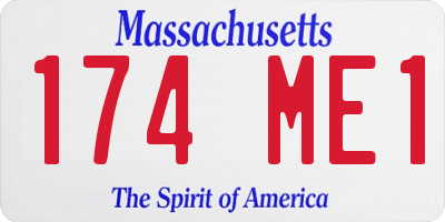 MA license plate 174ME1