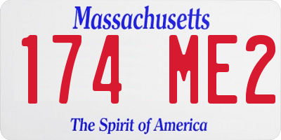 MA license plate 174ME2