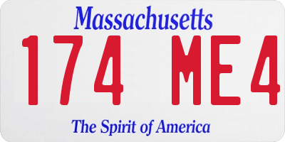 MA license plate 174ME4