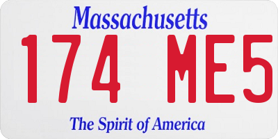 MA license plate 174ME5