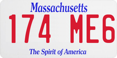 MA license plate 174ME6