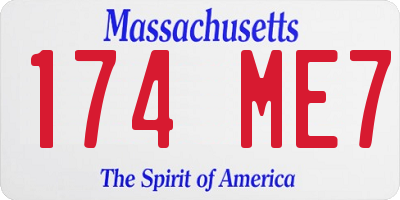 MA license plate 174ME7