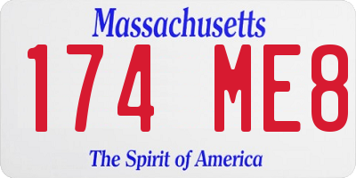 MA license plate 174ME8