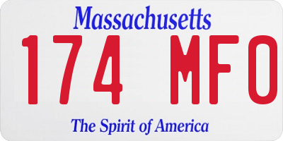 MA license plate 174MF0