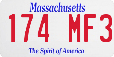 MA license plate 174MF3