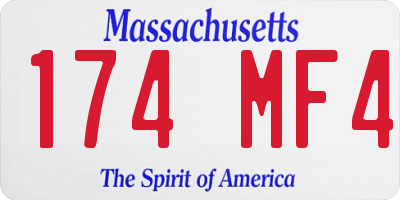 MA license plate 174MF4
