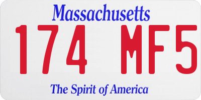 MA license plate 174MF5