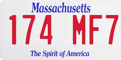 MA license plate 174MF7