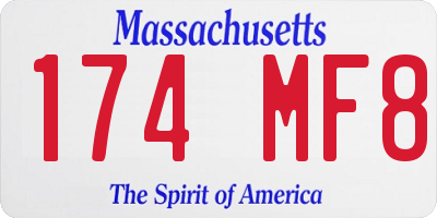 MA license plate 174MF8
