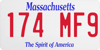MA license plate 174MF9