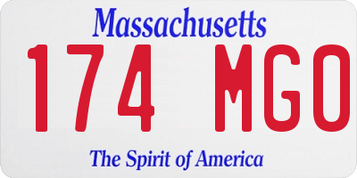 MA license plate 174MG0