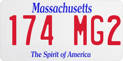 MA license plate 174MG2