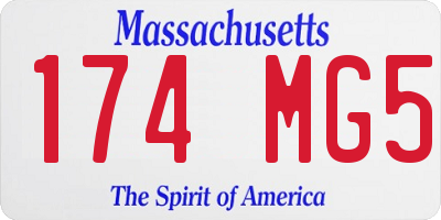 MA license plate 174MG5