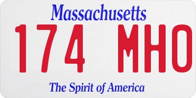 MA license plate 174MH0