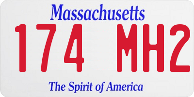 MA license plate 174MH2