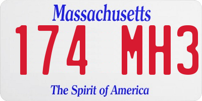 MA license plate 174MH3