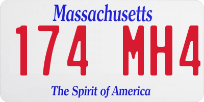 MA license plate 174MH4