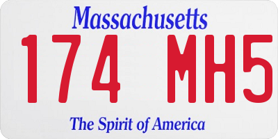 MA license plate 174MH5