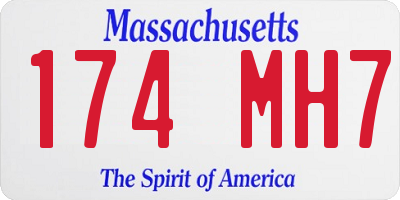 MA license plate 174MH7