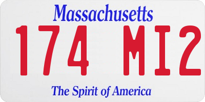 MA license plate 174MI2