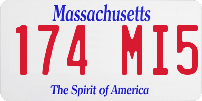 MA license plate 174MI5