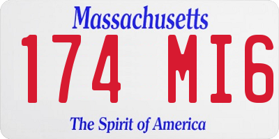MA license plate 174MI6