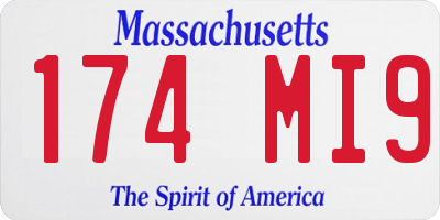 MA license plate 174MI9