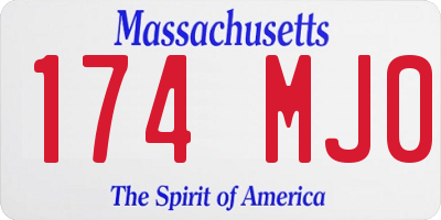 MA license plate 174MJ0