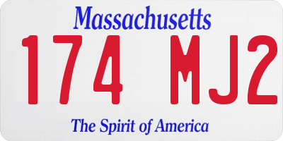MA license plate 174MJ2