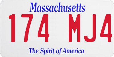 MA license plate 174MJ4